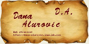 Dana Alurović vizit kartica